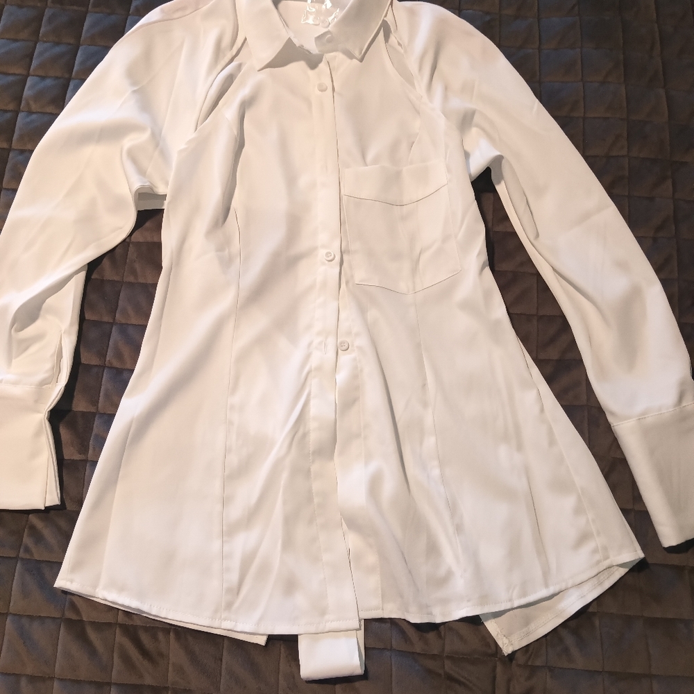Women's White Button-Up Shirt